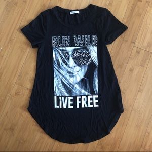 Womens black cotton tee